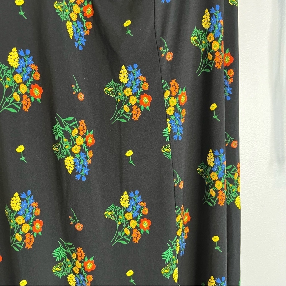 ASOS drawstring Ruffle Sleeve Floral Maxi Dress Black Sz 4 Keyhole Fit & Flare - Picture 8 of 13